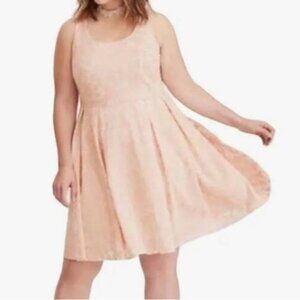 Torrid Light Pink & Lace Mini Skater Fit & Flare Dress, Sz 20